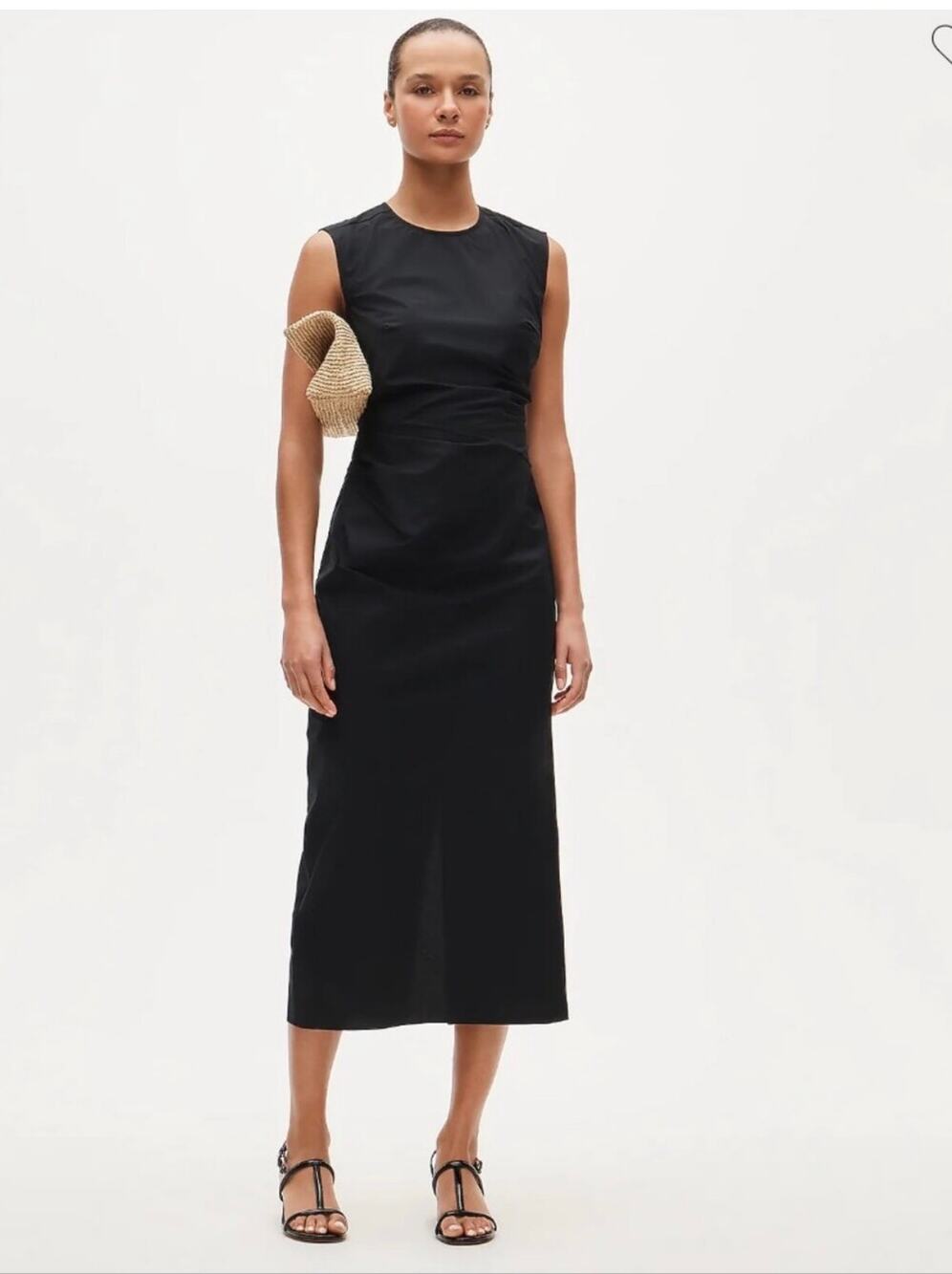 J. Crew Women's Sleeveless Crew-Neck Tailored Midi Dress Black Size 8 Tall NWT